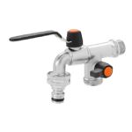 Кран градински метален с два изхода Claber 9625