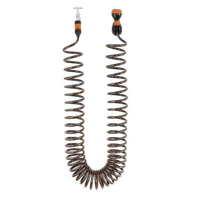 Маркуч спираловиден 15 м с връзки и струйник 4 функции к-т Claber