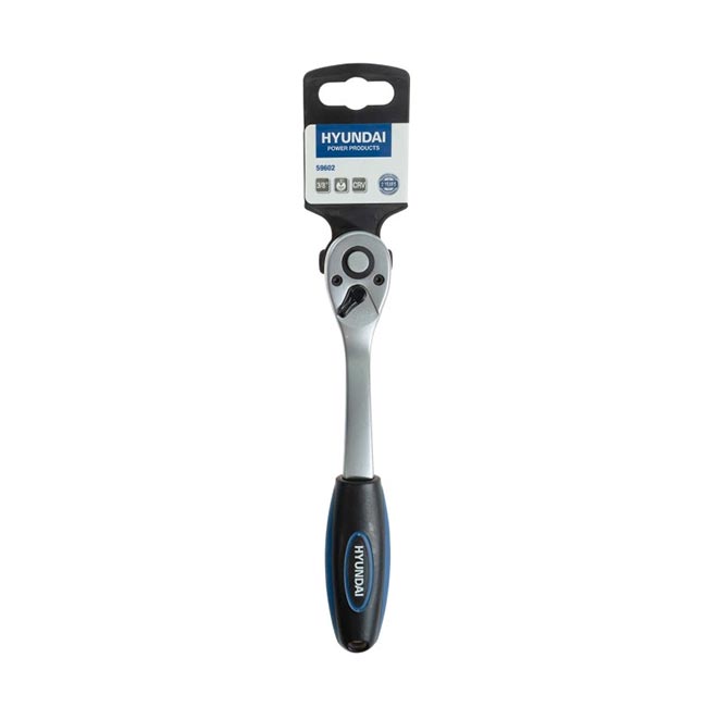 Тресчотка 3/8 20см HY59602 72 зъба на Hyundai много надежден инструмент за ежедневна употреба. Със захват 3/8", дължина 20 см и 72 зъба, плавна и прецизна работа